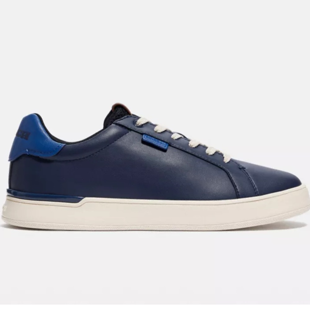 NWOT Coach Lowline Low Top Sneaker
In Colorblock Leather Navy/Blue Men’s 7.5